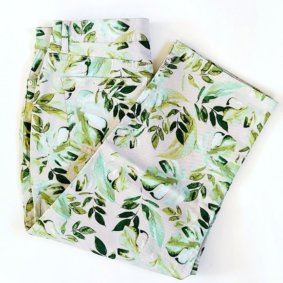 NWT Gloria Vanderbilt High Rise Cotton Floral Amanda Capri - Picture 5 of 5